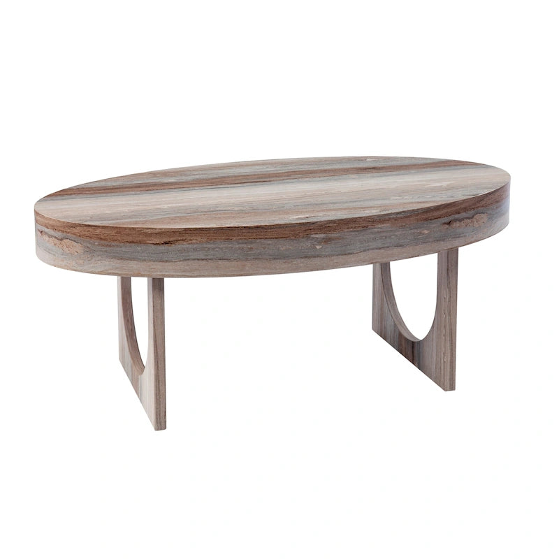 Contemporary Brown Faux Stone Coffee Table