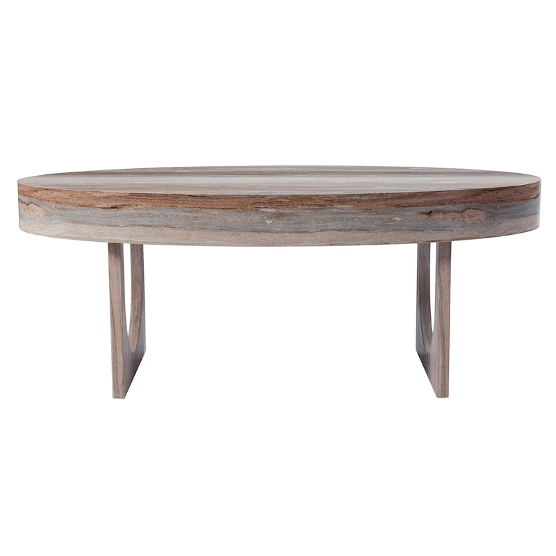 Contemporary Brown Faux Stone Coffee Table