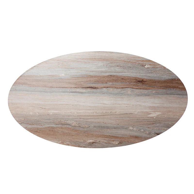 Contemporary Brown Faux Stone Coffee Table