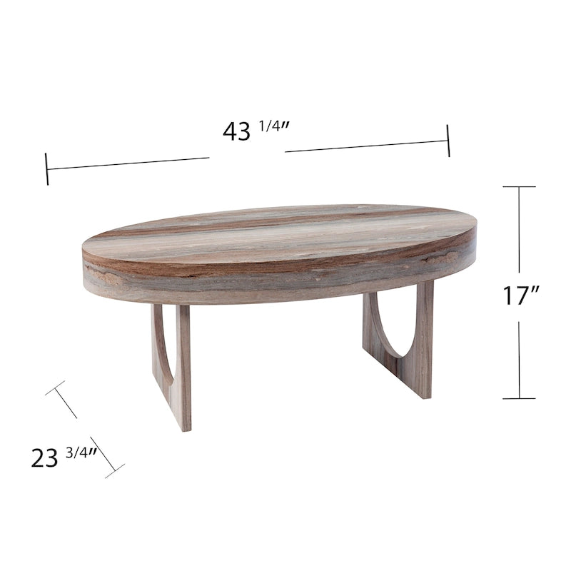 Contemporary Brown Faux Stone Coffee Table