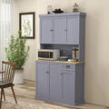 71 Inch Buffet with Hutch, Farmhouse Kitchen Pantry Storage Cabinet with Microwave Oven Countertop, Drawer