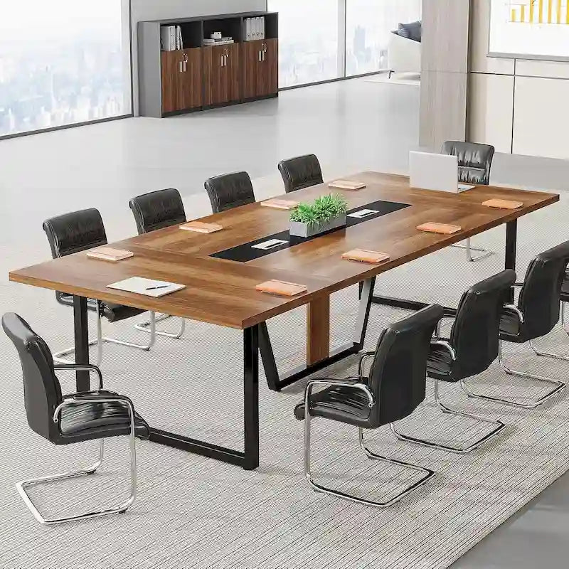 8FT Conference Table, Large Meeting Table for 10 People, Easy Assembly