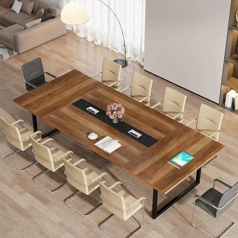 8FT Conference Table, Large Meeting Table for 10 People, Easy Assembly