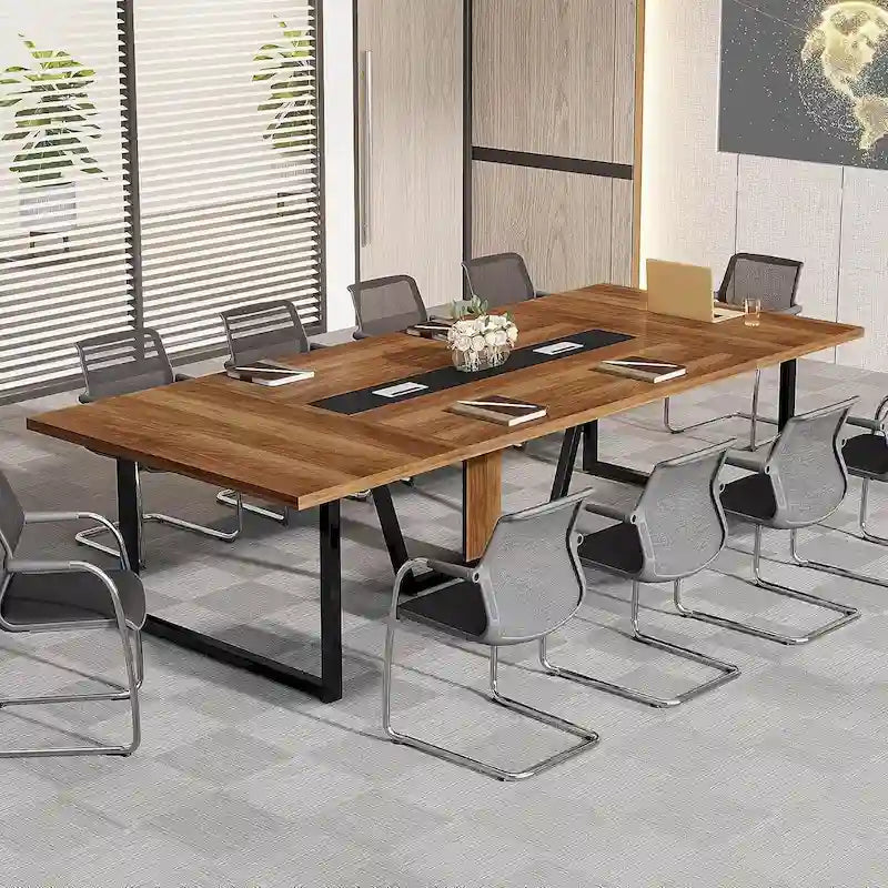 8FT Conference Table, Large Meeting Table for 10 People, Easy Assembly