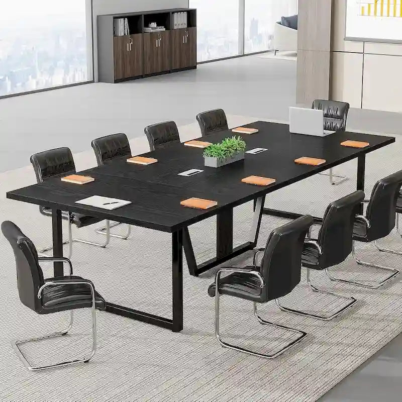 8FT Conference Table, Large Meeting Table for 10 People, Easy Assembly