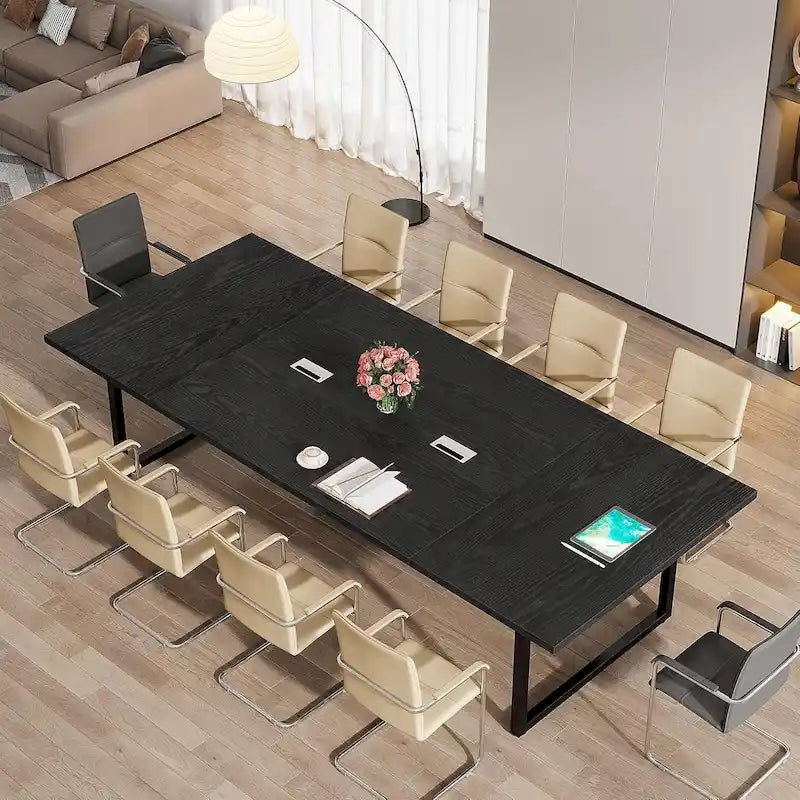 8FT Conference Table, Large Meeting Table for 10 People, Easy Assembly