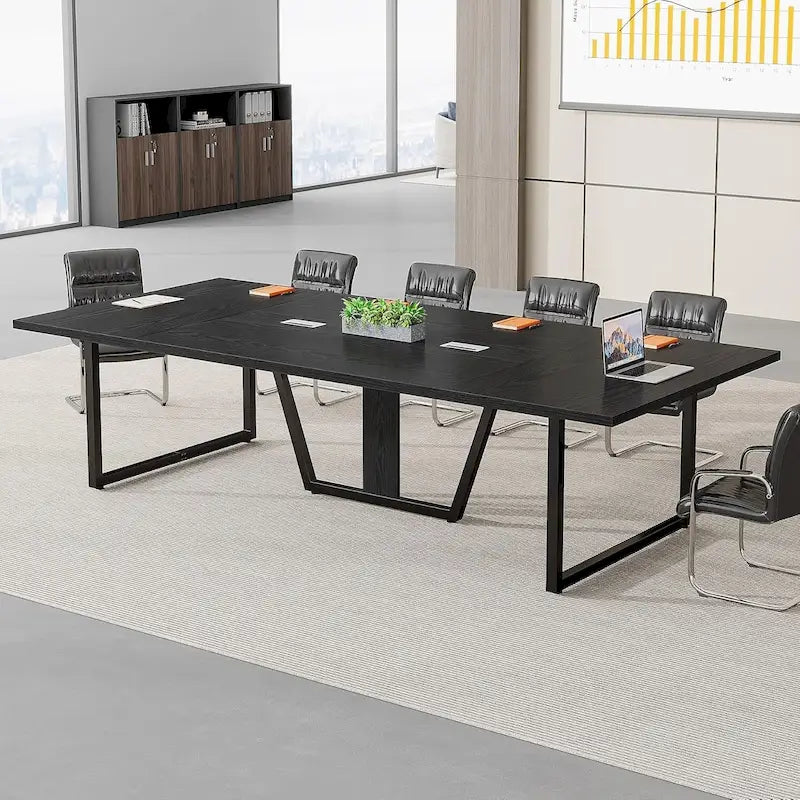 8FT Conference Table, Large Meeting Table for 10 People, Easy Assembly