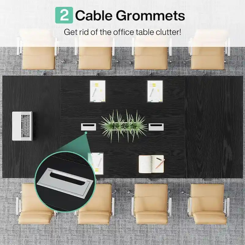 8FT Conference Table, Large Meeting Table for 10 People, Easy Assembly