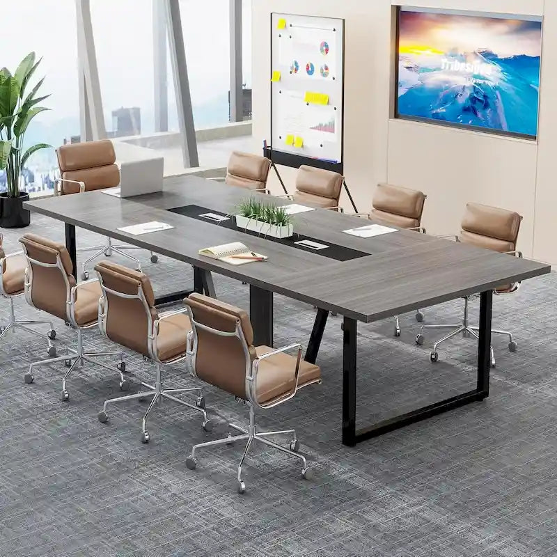 8FT Conference Table, Large Meeting Table for 10 People, Easy Assembly