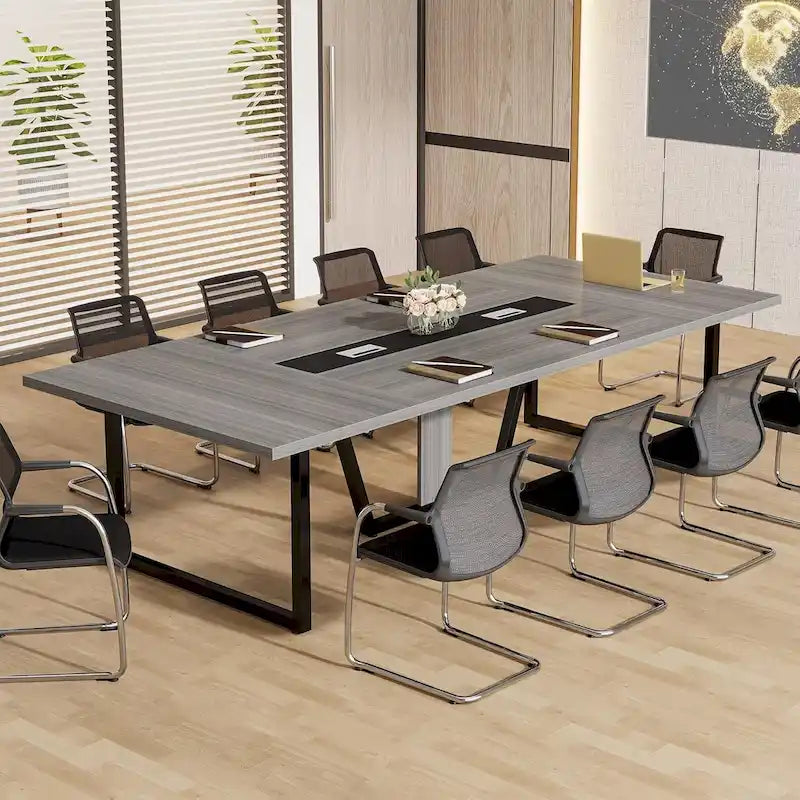 8FT Conference Table, Large Meeting Table for 10 People, Easy Assembly