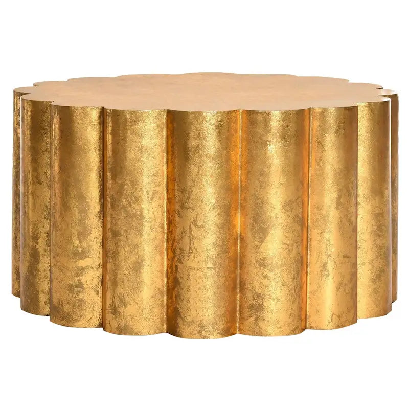 Gold Drum Coffee Table, 28 x 28 x 15