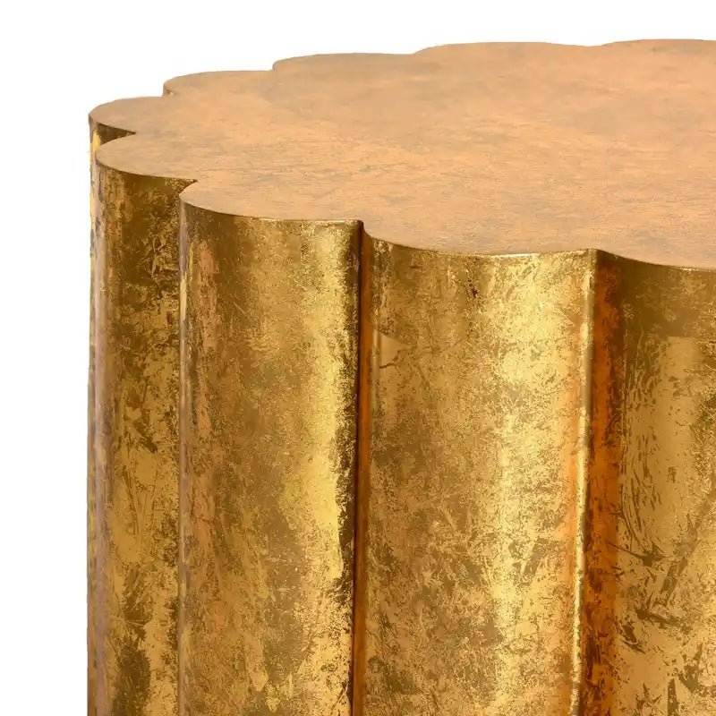 Gold Drum Coffee Table, 28 x 28 x 15