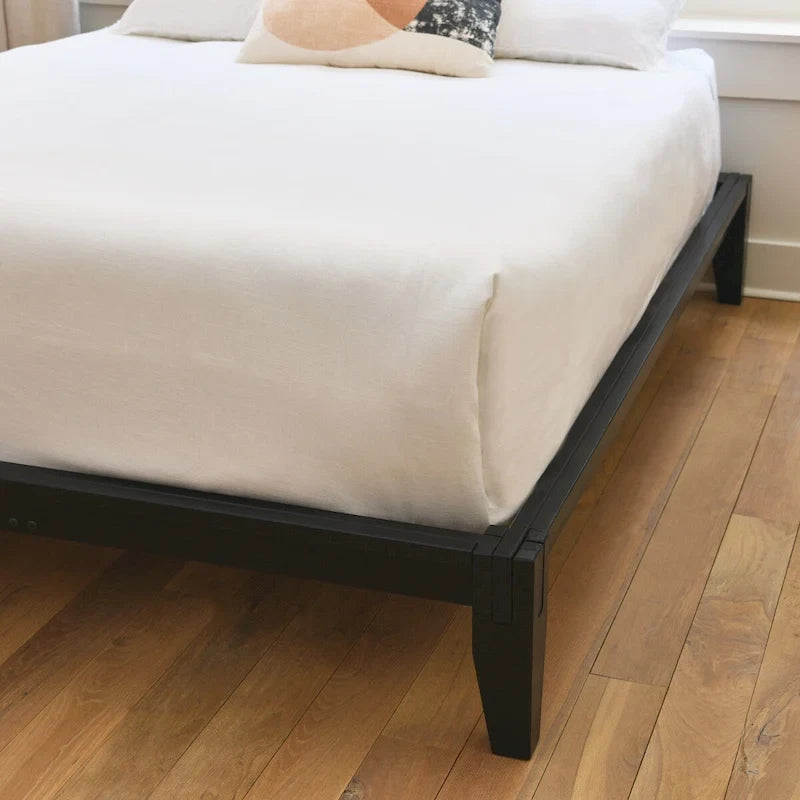 Solid Wood Platform Bed with Japanese Joinery