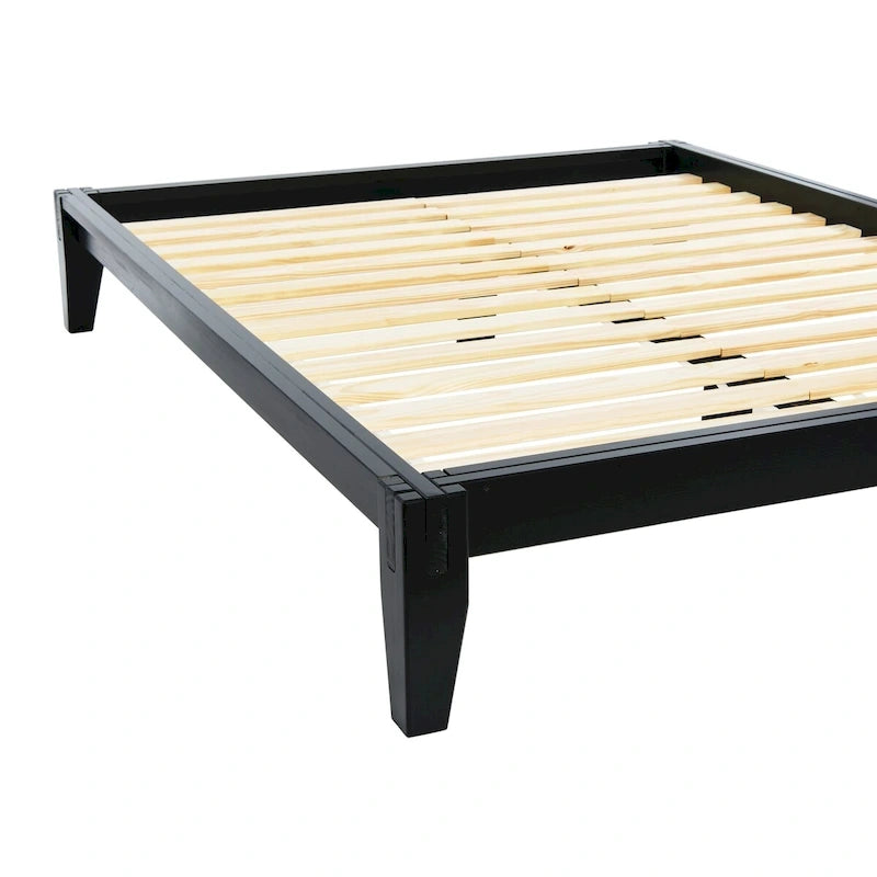 Solid Wood Platform Bed with Japanese Joinery