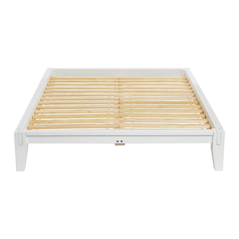 Solid Wood Platform Bed with Japanese Joinery