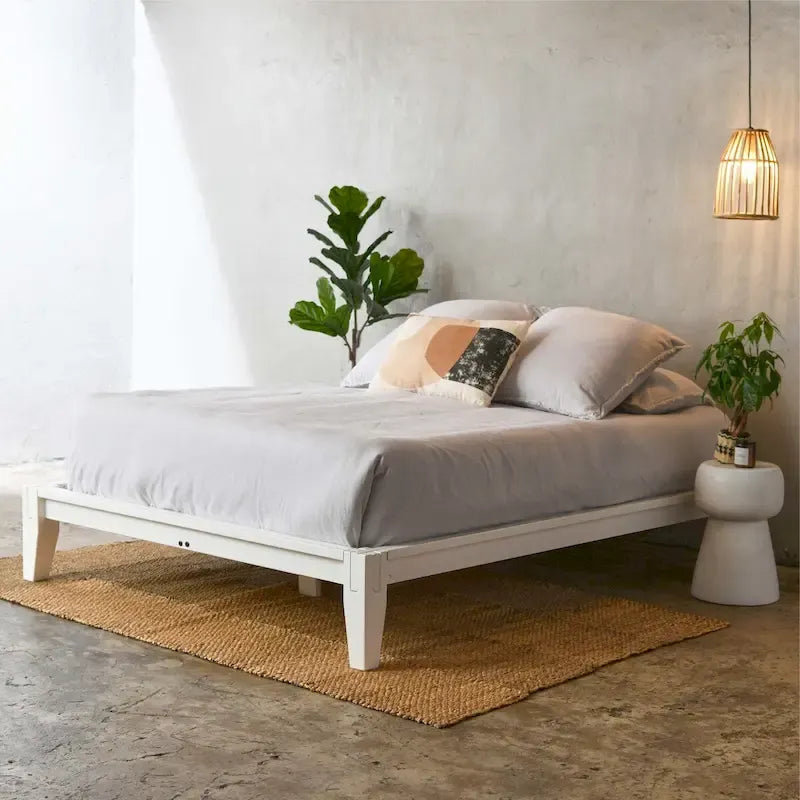 Solid Wood Platform Bed with Japanese Joinery