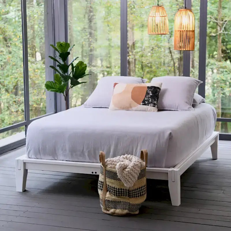 Solid Wood Platform Bed with Japanese Joinery