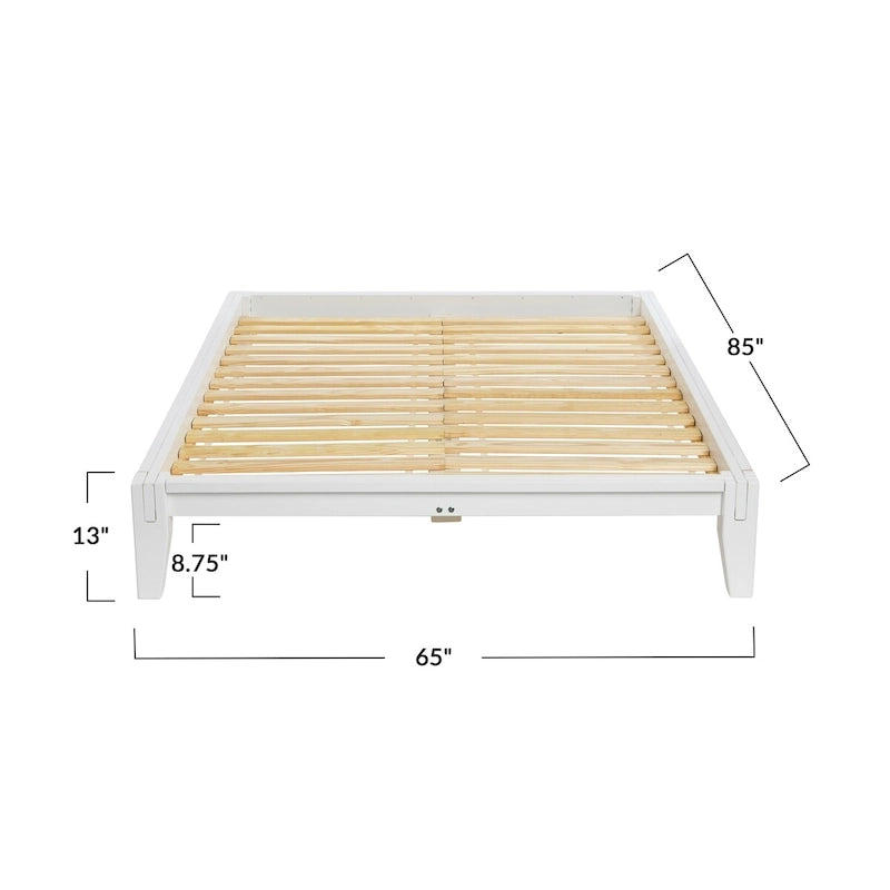 Solid Wood Platform Bed with Japanese Joinery