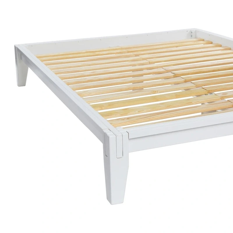 Solid Wood Platform Bed with Japanese Joinery