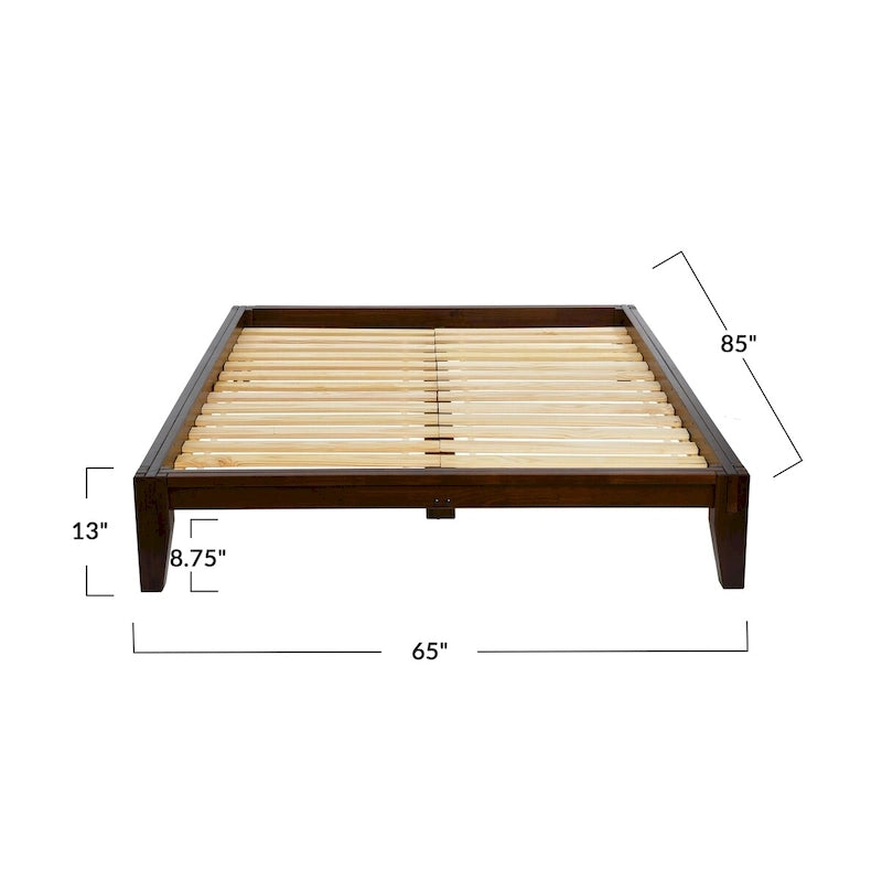 Solid Wood Platform Bed with Japanese Joinery