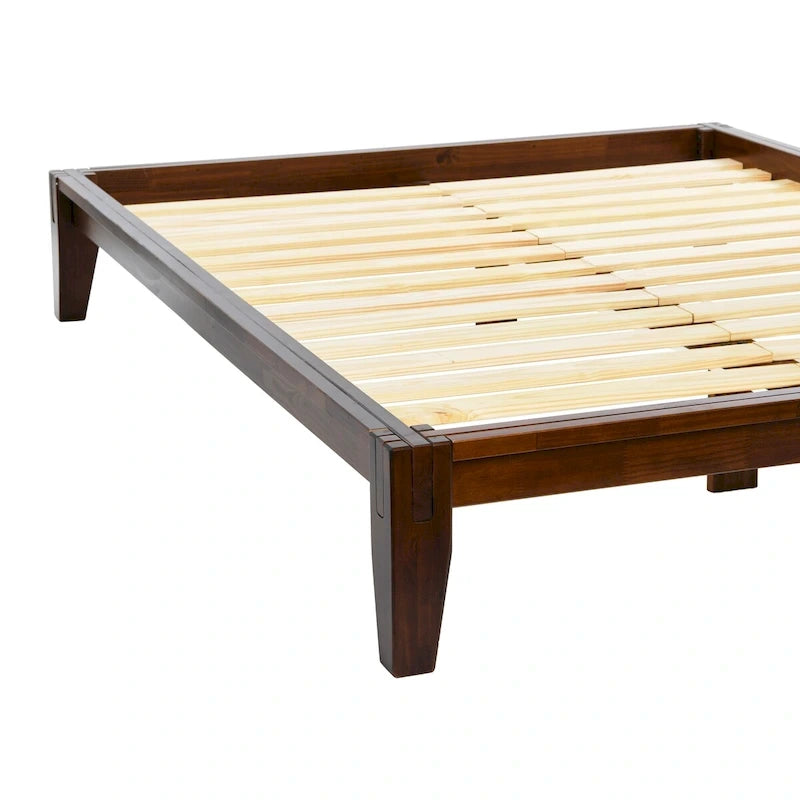 Solid Wood Platform Bed with Japanese Joinery