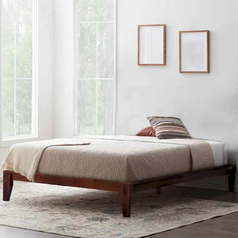Solid Wood Platform Bed with Japanese Joinery