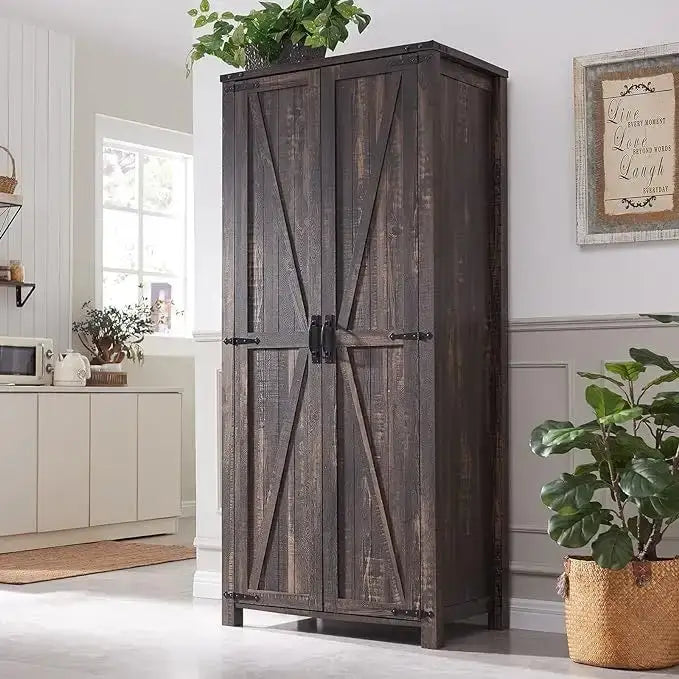 Farmhouse Storage Cabinet, Armoire, Rustic Pantry, Versatile Storage