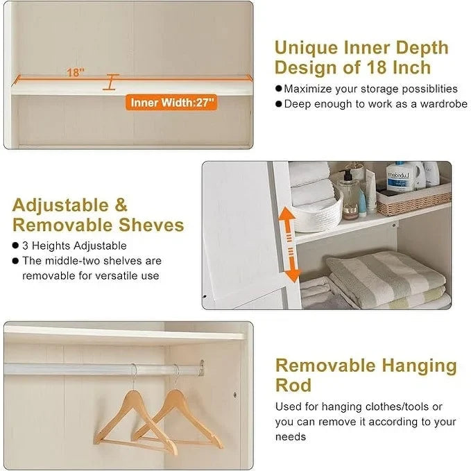 Farmhouse Storage Cabinet, Armoire, Rustic Pantry, Versatile Storage