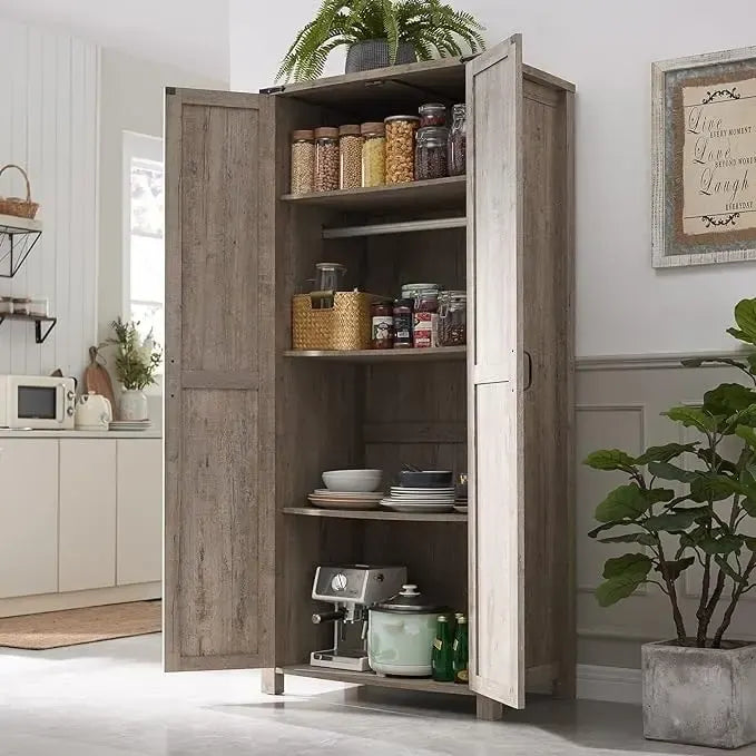 Farmhouse Storage Cabinet, Armoire, Rustic Pantry, Versatile Storage