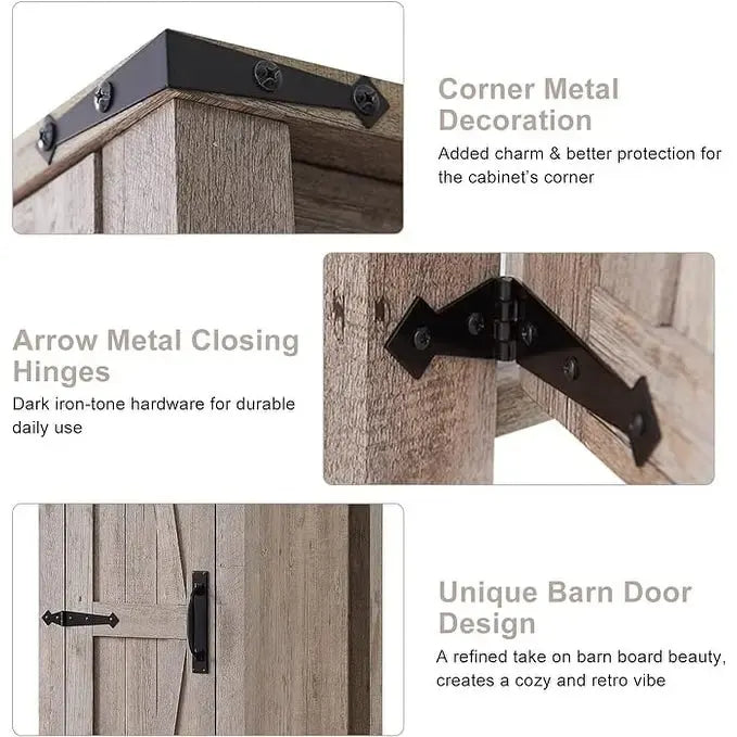 Farmhouse Storage Cabinet, Armoire, Rustic Pantry, Versatile Storage