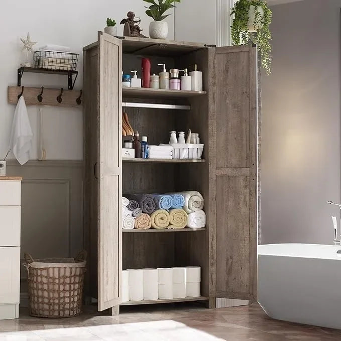 Farmhouse Storage Cabinet, Armoire, Rustic Pantry, Versatile Storage