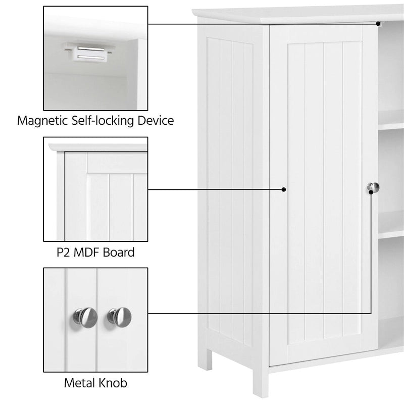 Floor Cabinet with 2 Doors, 2 Adjustable Shelves