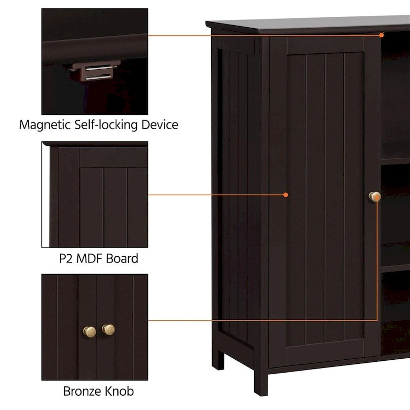 Floor Cabinet with 2 Doors, 2 Adjustable Shelves