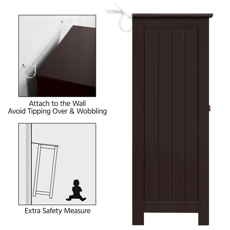 Floor Cabinet with 2 Doors, 2 Adjustable Shelves