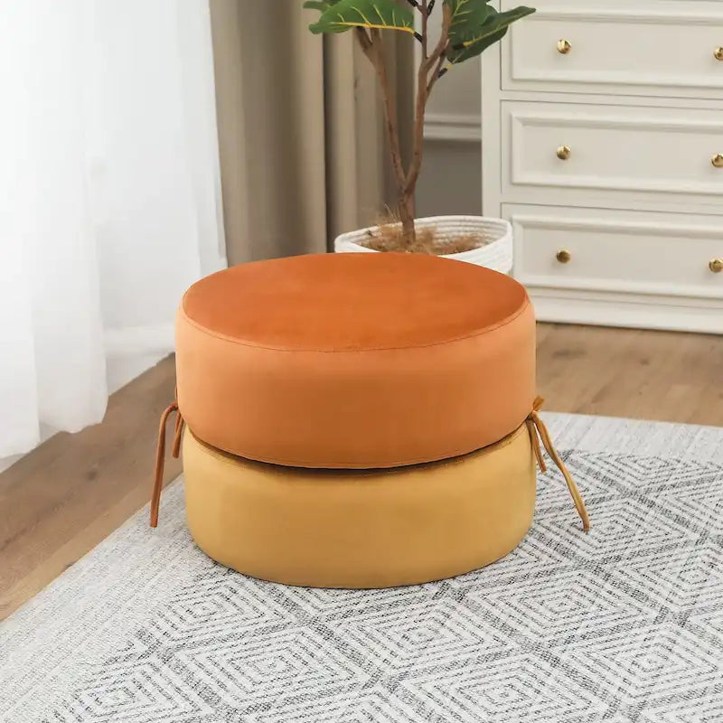 Pouf rond rembourré Repose-pieds Ottomane