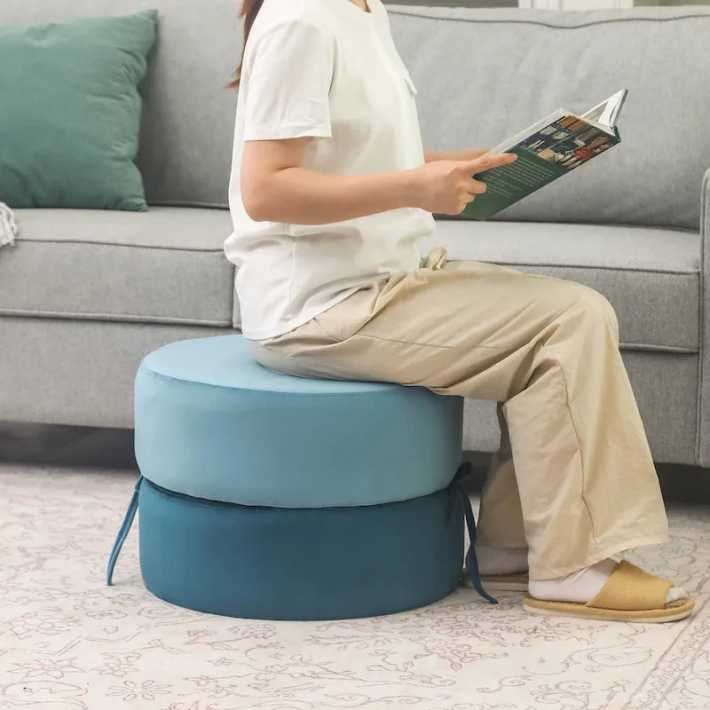 Pouf rond rembourré Repose-pieds Ottomane