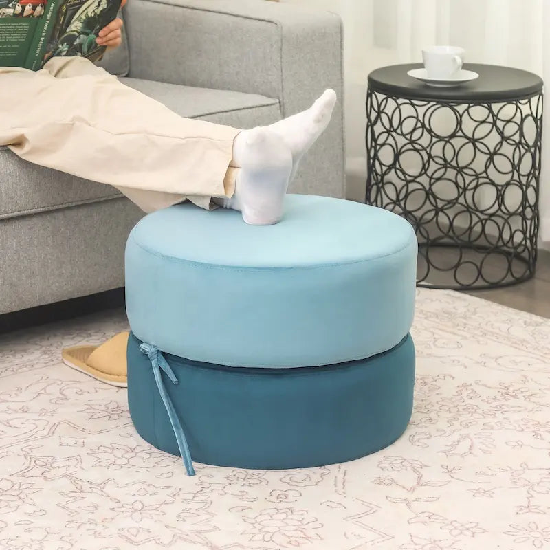 Pouf rond rembourré Repose-pieds Ottomane
