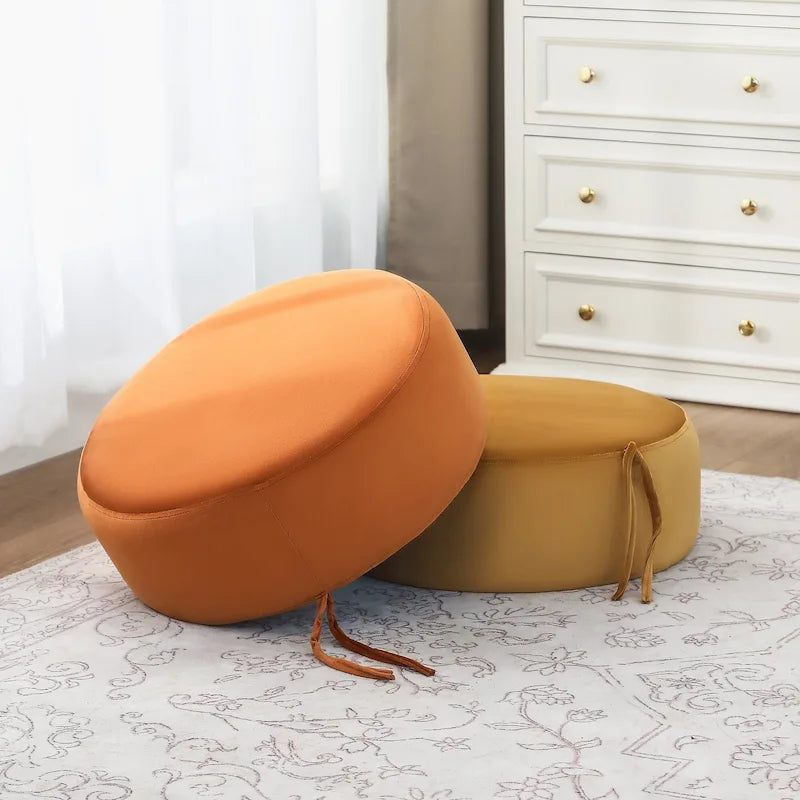 Pouf rond rembourré Repose-pieds Ottomane