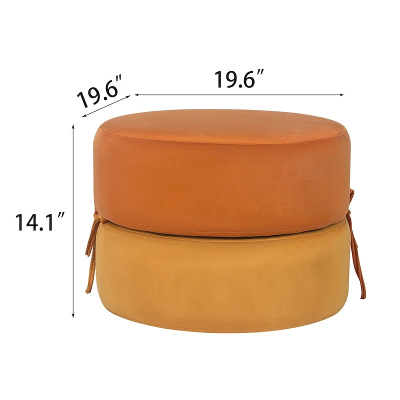 Pouf rond rembourré Repose-pieds Ottomane