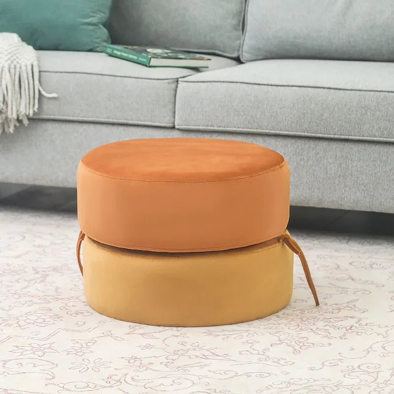 Pouf rond rembourré Repose-pieds Ottomane